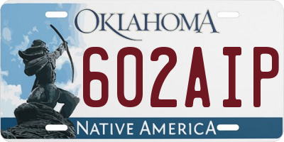 OK license plate 602AIP