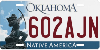 OK license plate 602AJN