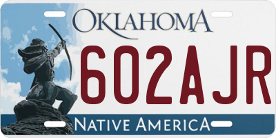 OK license plate 602AJR