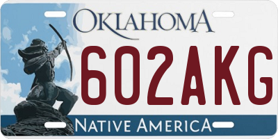 OK license plate 602AKG