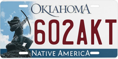 OK license plate 602AKT