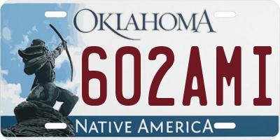 OK license plate 602AMI