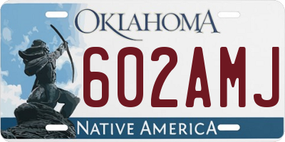OK license plate 602AMJ