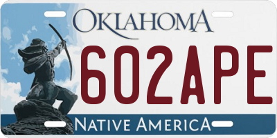 OK license plate 602APE
