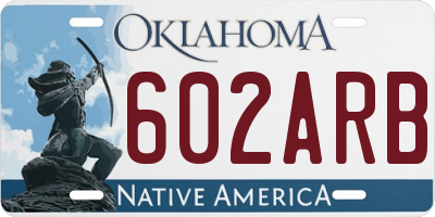 OK license plate 602ARB