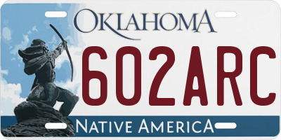 OK license plate 602ARC