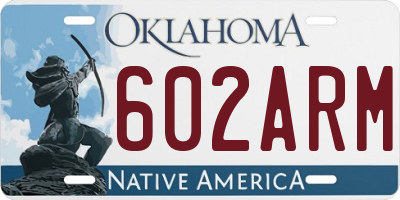 OK license plate 602ARM