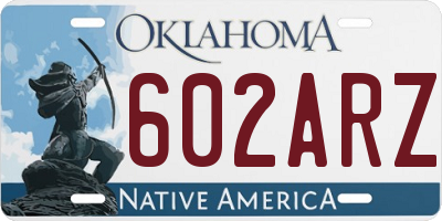 OK license plate 602ARZ