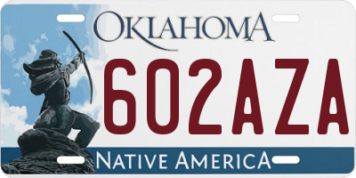 OK license plate 602AZA