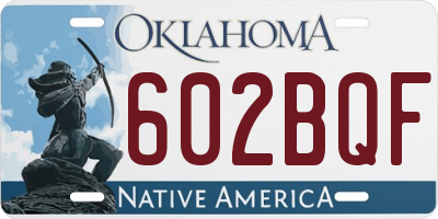 OK license plate 602BQF
