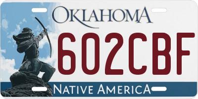 OK license plate 602CBF