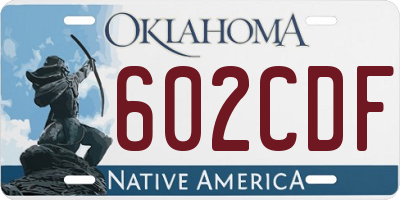 OK license plate 602CDF