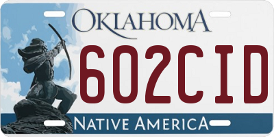 OK license plate 602CID