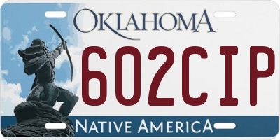 OK license plate 602CIP