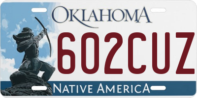 OK license plate 602CUZ