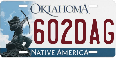 OK license plate 602DAG