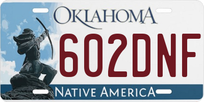 OK license plate 602DNF
