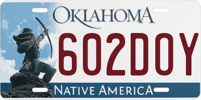 OK license plate 602DOY