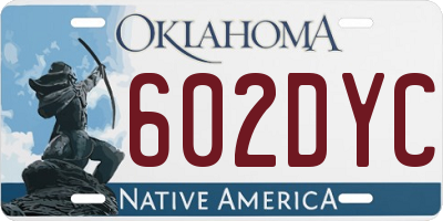 OK license plate 602DYC