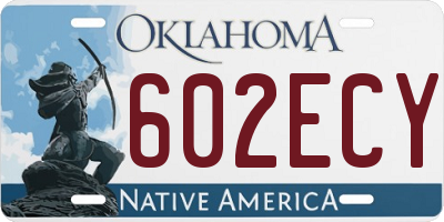 OK license plate 602ECY