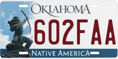 OK license plate 602FAA
