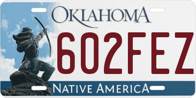 OK license plate 602FEZ