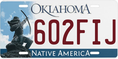 OK license plate 602FIJ