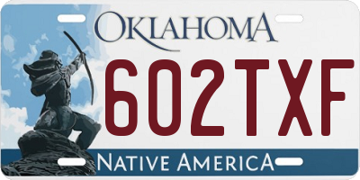 OK license plate 602TXF