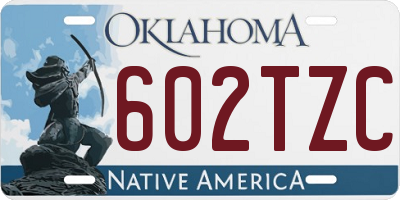 OK license plate 602TZC