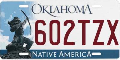 OK license plate 602TZX