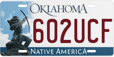 OK license plate 602UCF