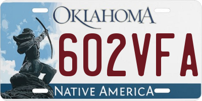OK license plate 602VFA