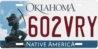 OK license plate 602VRY