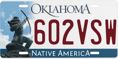 OK license plate 602VSW