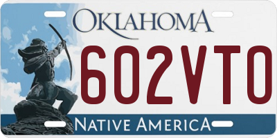 OK license plate 602VTO