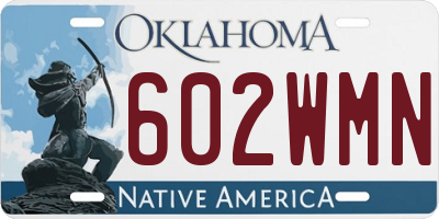 OK license plate 602WMN