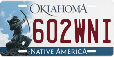 OK license plate 602WNI