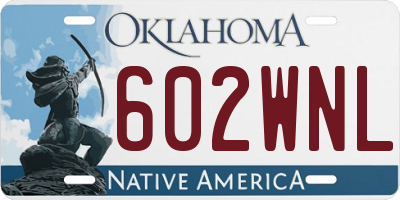 OK license plate 602WNL