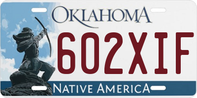 OK license plate 602XIF
