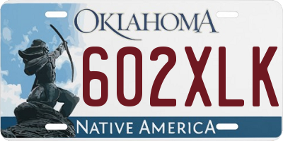 OK license plate 602XLK