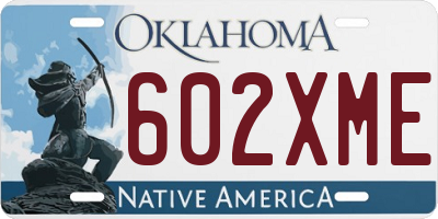 OK license plate 602XME