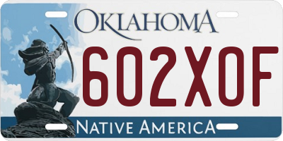 OK license plate 602XOF
