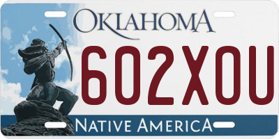 OK license plate 602XOU