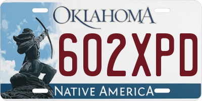 OK license plate 602XPD