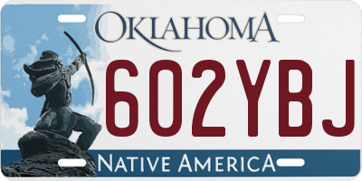 OK license plate 602YBJ