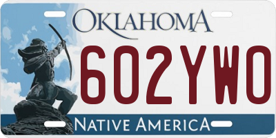 OK license plate 602YWO