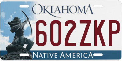 OK license plate 602ZKP
