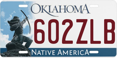 OK license plate 602ZLB