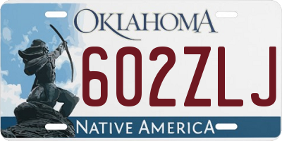 OK license plate 602ZLJ