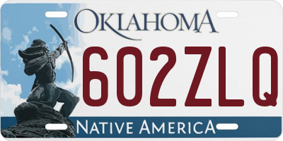 OK license plate 602ZLQ